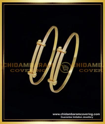 kbl065 1.08 to 1.14 size gold design adjustable baby bangles type bracelet set 1