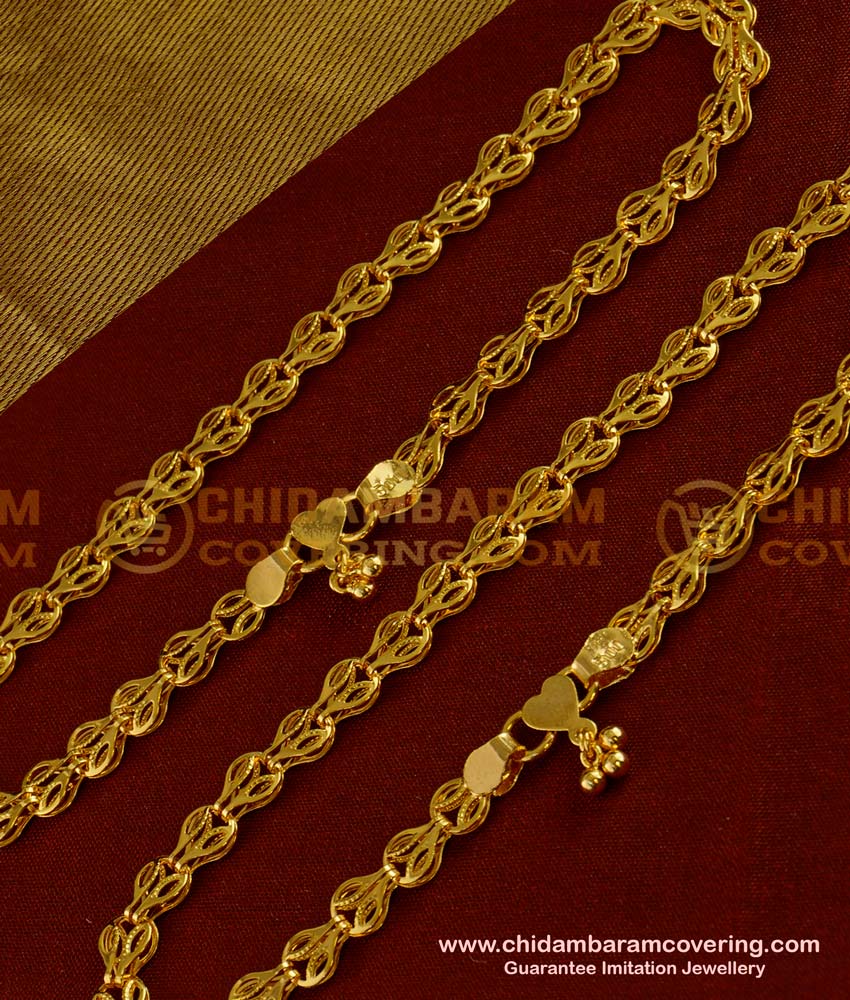 ANK004 - 10 Inch Beautiful One Gram Gold Guarantee Payal Design for Girl