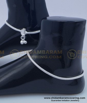 ANK079 - 10.5 Inches Buy Imitation Screw Type White Metal Anklet Online Shopping 