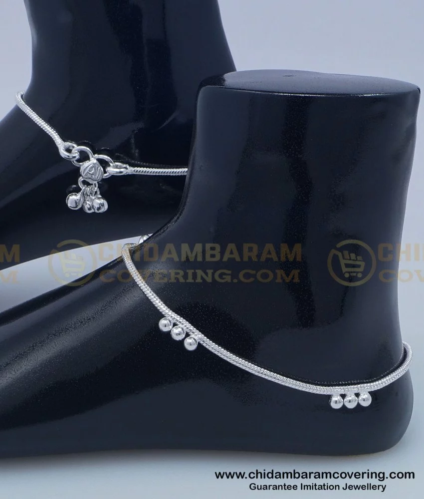 Buy Fancy Silver Payal Design Stylish Modern Silver Anklet for Female