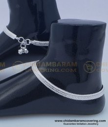 ANK081 - 10.5 Inches White Metal Chandi Ki Payal New Design Daily Wear Anklet Buy Online 