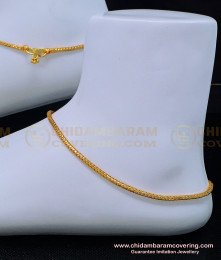 ANK090 - 10.5 Inches One Gram Gold Thin Roll Chain Anklet Gold Design Buy Online 