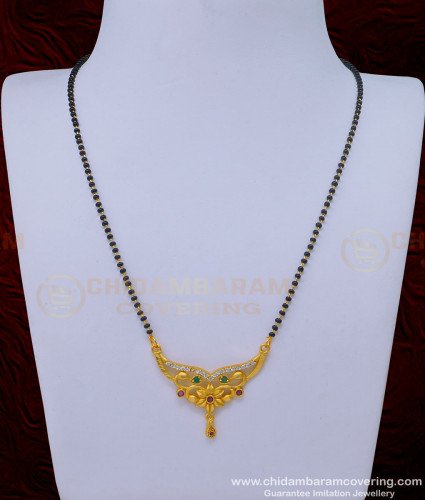 BBM1031 - Latest Gold Forming Light Weight Daily Use Ad Stone Mangalsutra Online