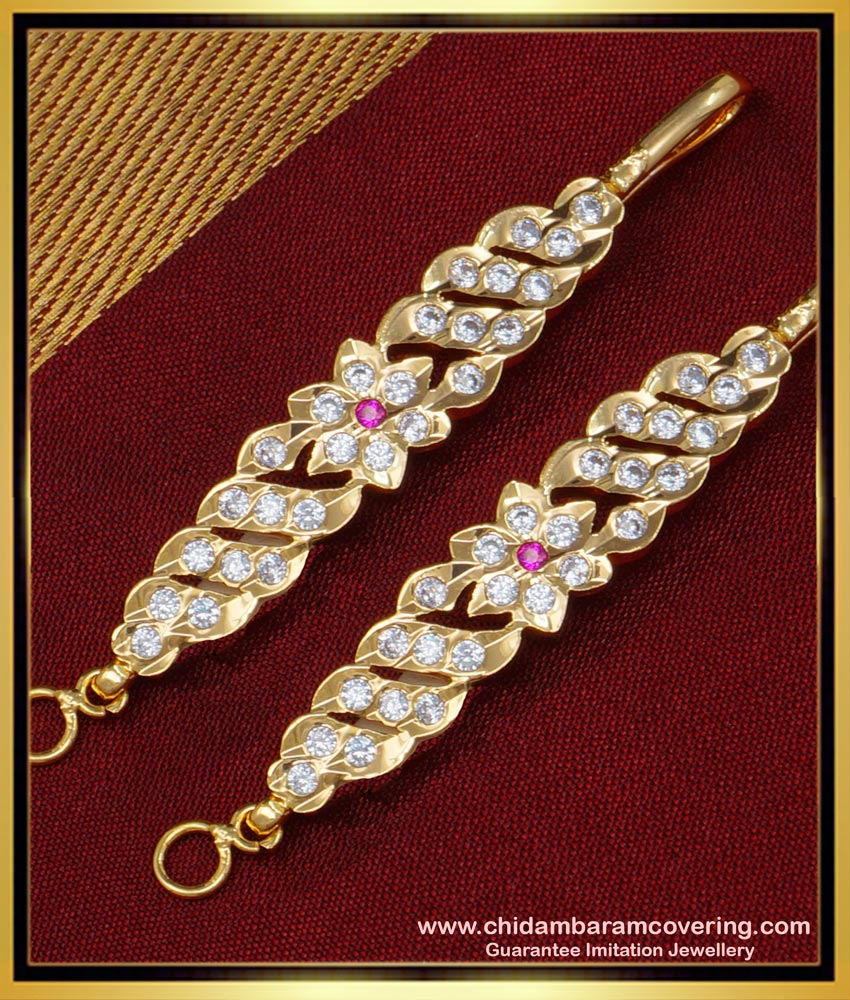 matilu design, one gram gold jewellery, champaswarlu, ear chain, impon jewellery online, 