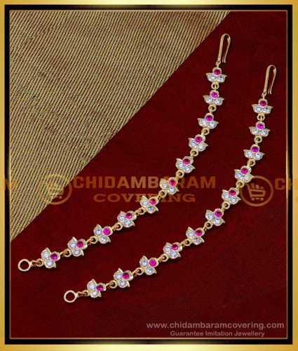 MAT193 - Impon Traditional Gold Ear Chain Designs for Wedding