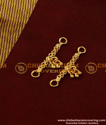 MAT84 - One Gram Gold Small Size Ear Chain Chidambaram Covering Gold Side Matilu Design Online