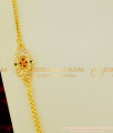 MCHN120 - Trendy Impon Multi Stone Side Pendant Mugappu Chain Gold Plated Jewellery 