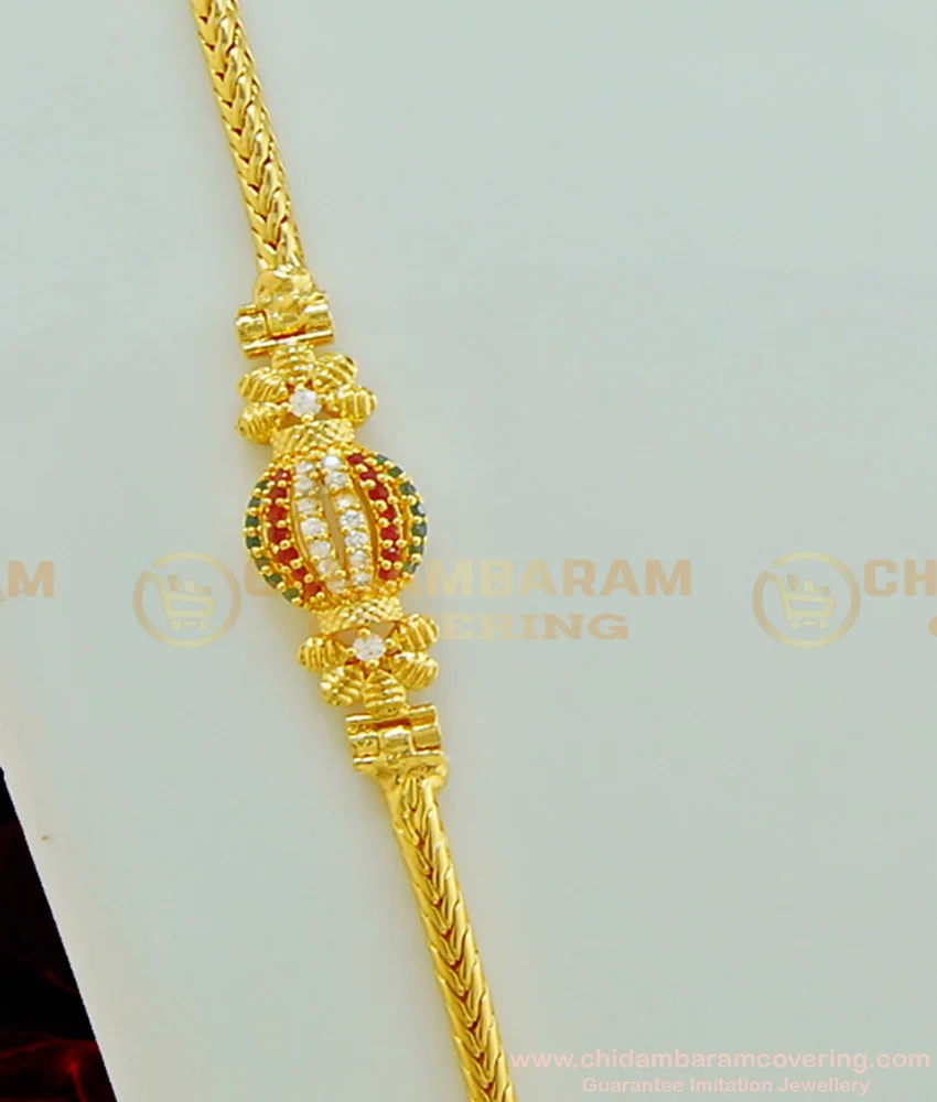 Buy Mugappu Thali Chain New Model Gold Plated Stone Mugappu Chain ...