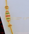 MCHN286 -LG- 30 Inches Unique Collection Thali Chain Tri Colour Stone Mugappu Chain One Gram Gold Jewelry Online