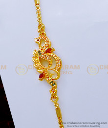 MCHN401 - Unique Peacock Design South Indian Jewellery Mugappu Chain Online