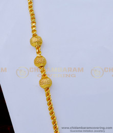 MCHN403 - South Indian Jewellery 1 Gram Gold Without Stone Balls Mugappu Thali Chain Designs  