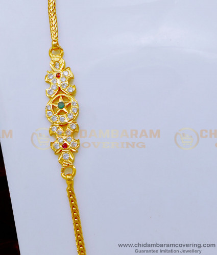 MCHN447 - Impon Multi Stone Gold Thali Saradu Design for Women