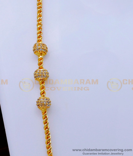 MCHN465 - Traditional Gold Design Balls Mugappu Thali Chain for Women