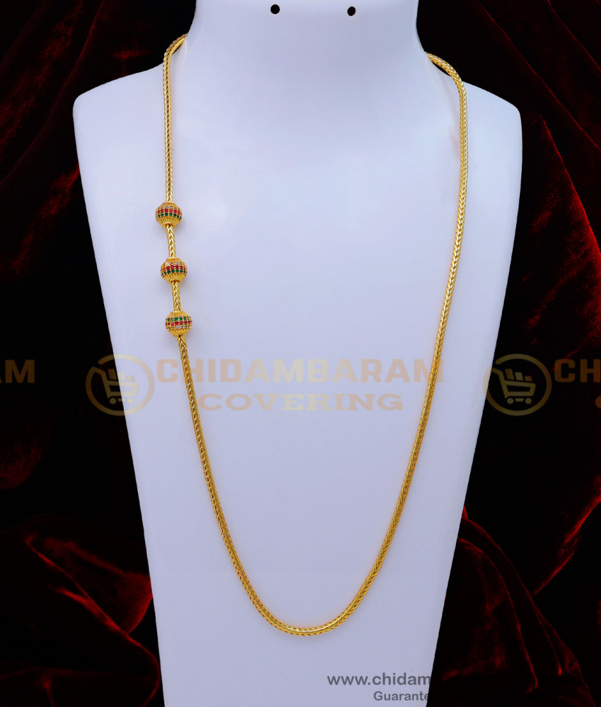 First Quality Gold Plated Guarantee Mugappu Chain Designs
