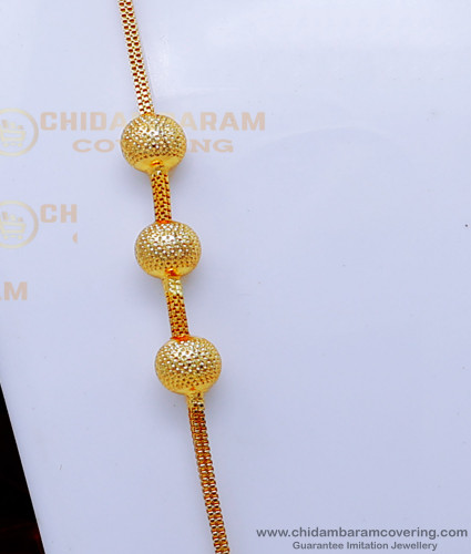 MCHN513 - 1gm Gold Plated Jewellery Plain Gold Mugappu Designs