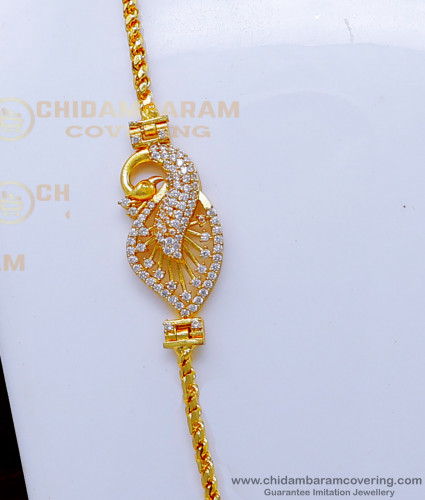 MCHN516 - Real Gold Look Ad Stone Murukku Thali Chain Mugappu Designs