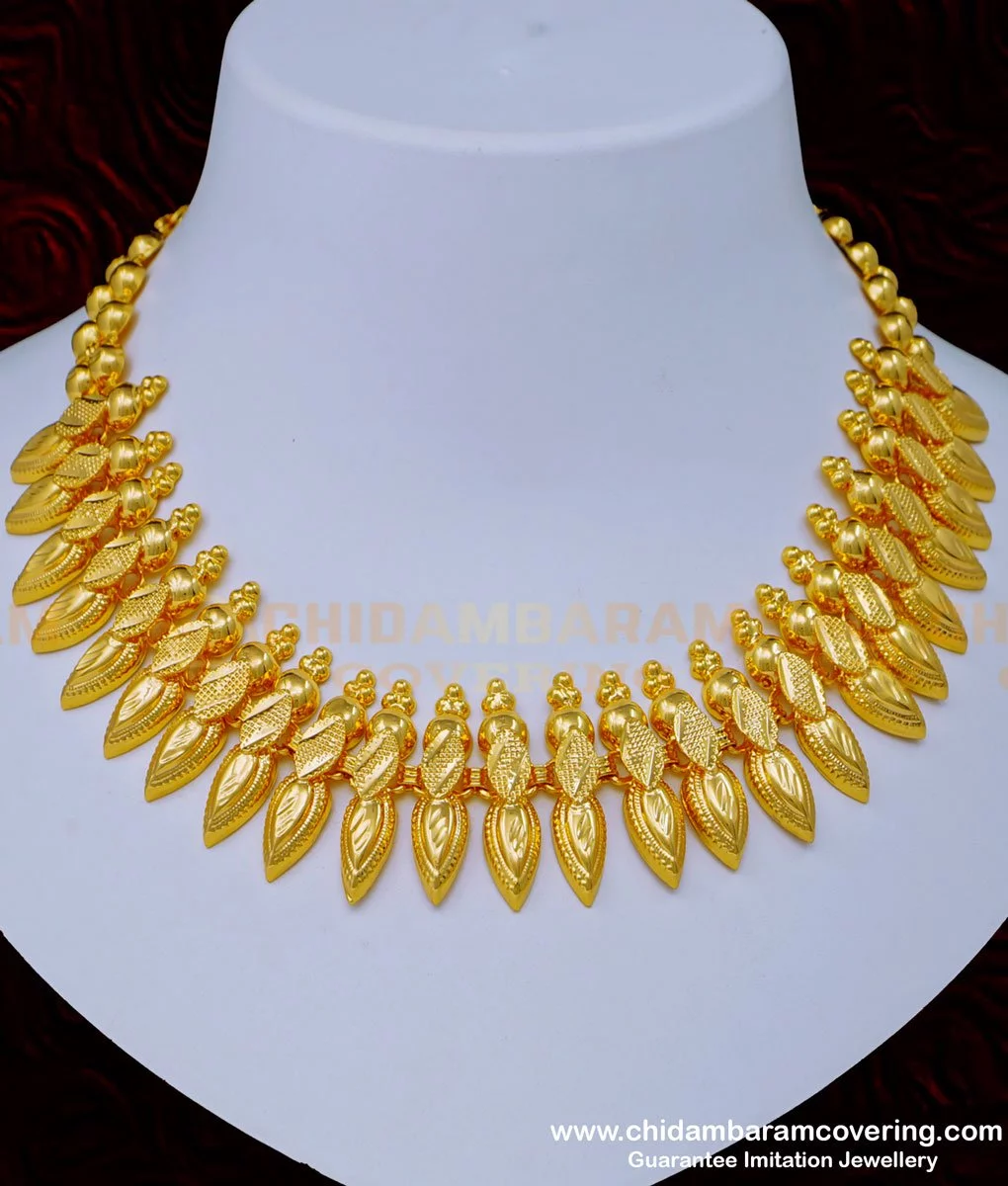 Beautiful Kerala Style Latest Gold Necklace Designs Matte Look Fashion  Jewellery NL22237