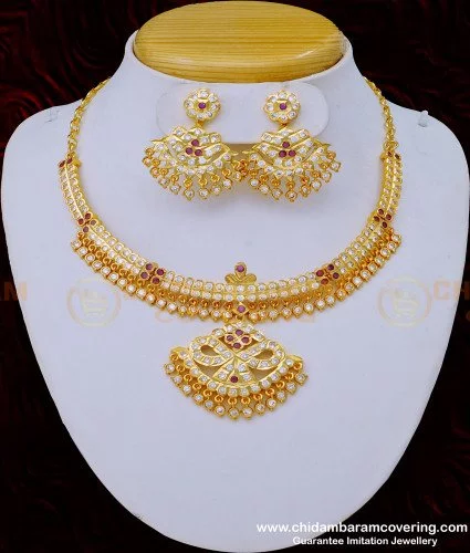 One Gram Gold Lakshmi Necklace - South India Jewels