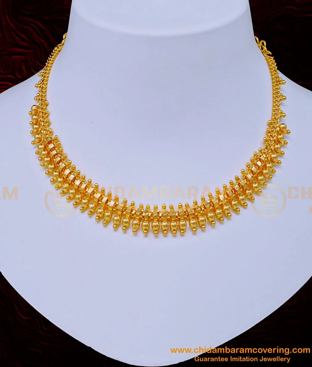 Buy Latest Simple Gold Design Plain Bridal Wear Necklace Design ...
