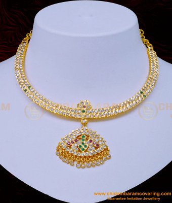 NLC1074 - Traditional Gold Design Impon Stone Attigai South Indian impon Jewellery