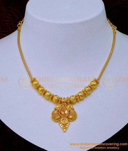 NLC1082 - Latest Simple Gold Necklace Design 1 Gram Gold Necklace Online Shopping 