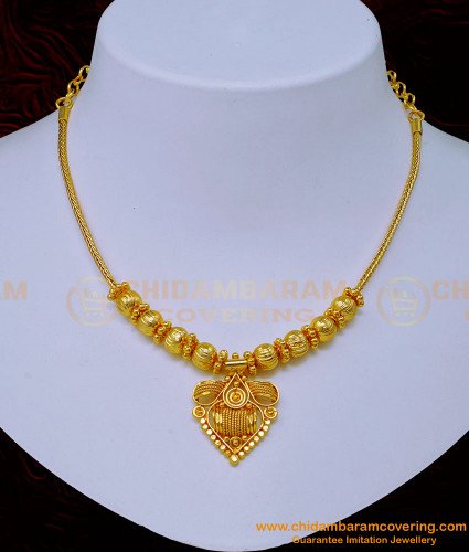 NLC1083 - Trendy 1 Gram Gold Simple Modern Gold Necklace Design for Ladies 