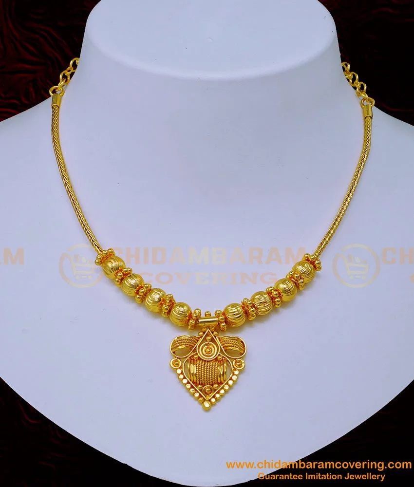 Buy Trendy 1 Gram Gold Simple Modern Gold Necklace Design for Ladies