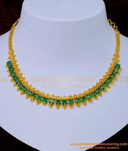 Buy 22kt Gold Emerald Necklace 110MP3774 Online from Vaibhav Jewellers