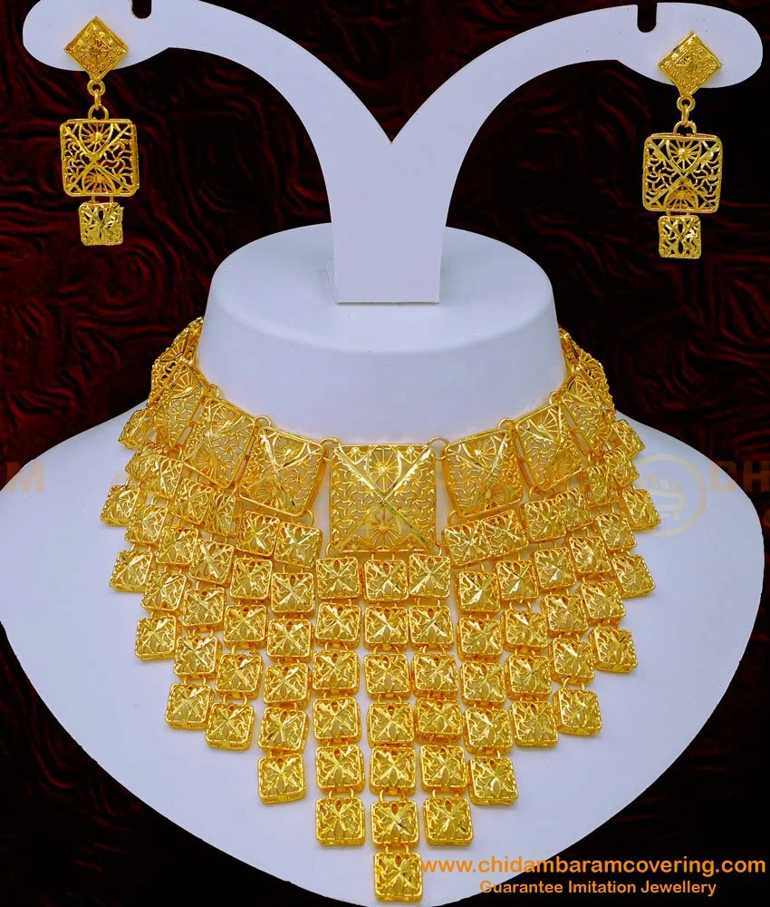 Buy Beautiful Dubai Jewellery 1 gram Gold Bridal Wear Dubai Gold ...