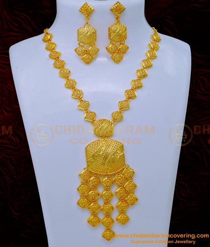NLC1109 - Latest Dubai Jewellery Light Weight Dubai Gold Necklace Design Online 