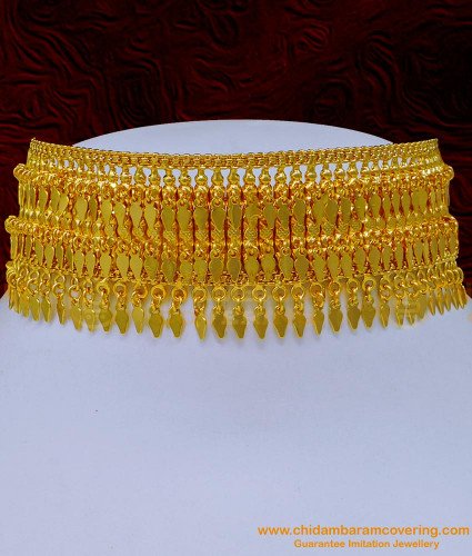 NLC1121 - Real Gold Design Elakkathali Choker Necklace Kerala Bridal Jewelry Online