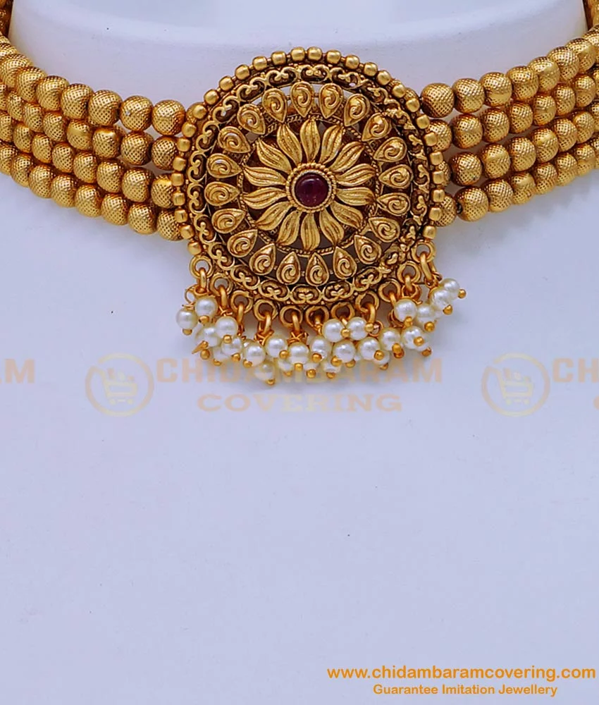 Buy Antique Choker Necklace With Polki – Shopzters