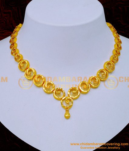 NLC1196 - Latest Gold Plated Casting Necklace Design for Women 