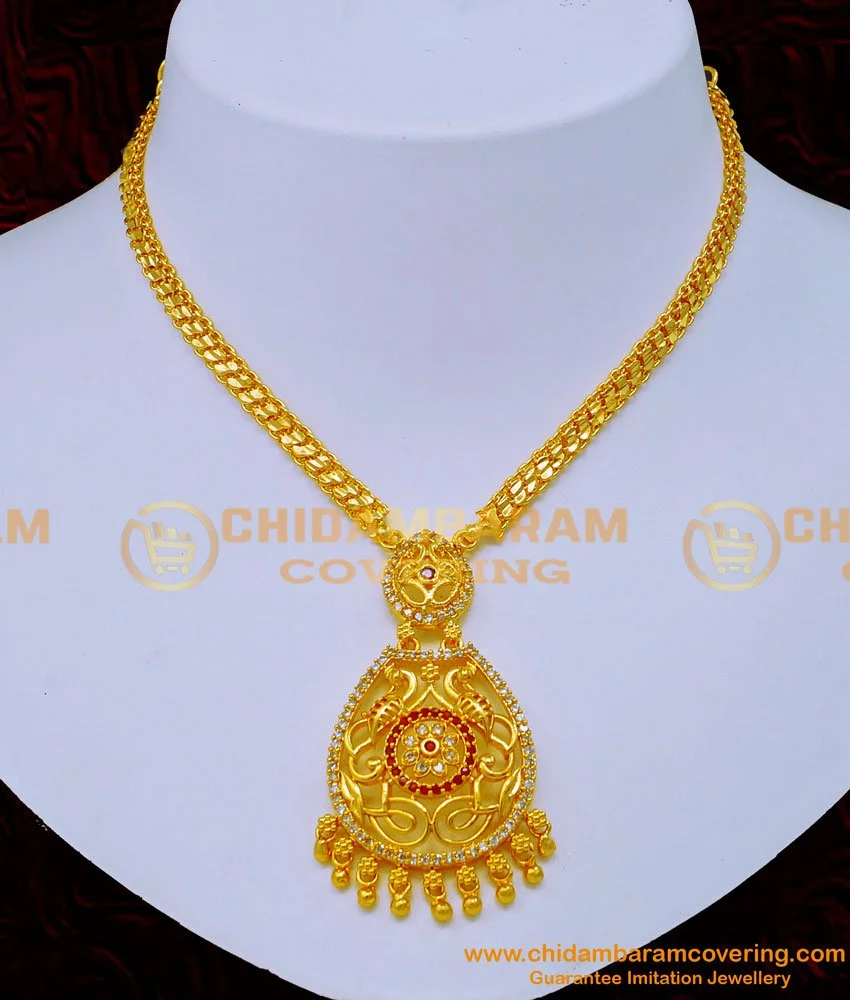 Buy 1 Gram Gold Forming Jewellery Bridal Necklace Design Online