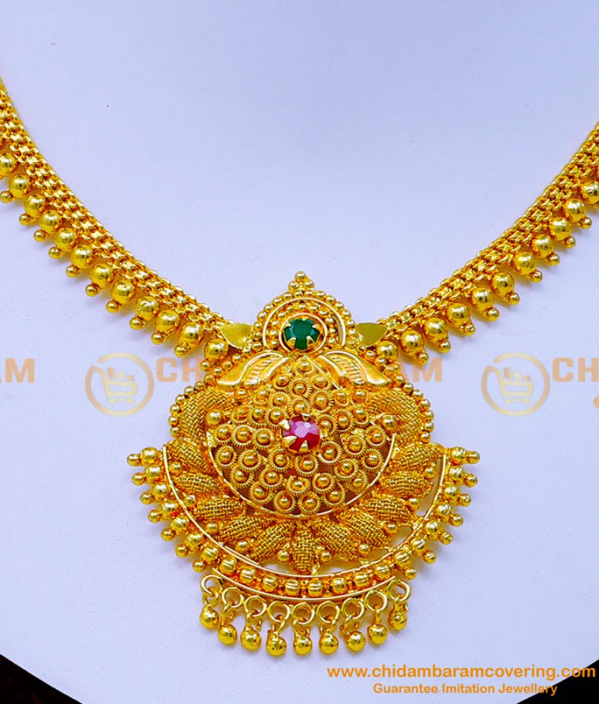 Real Gold Look 1 Gram Gold Necklace Online Shopping