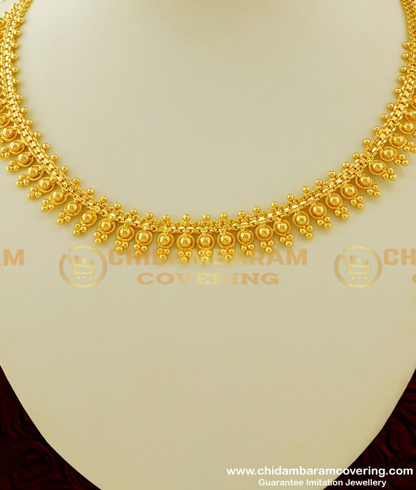 NLC264 - One Gold Jewelry Light Weight Necklace Indian Bridal Jewelry Online