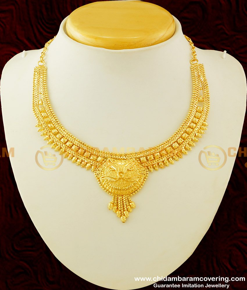 Buy Traditional Look Gold Covering Guarantee Necklace Design for Women