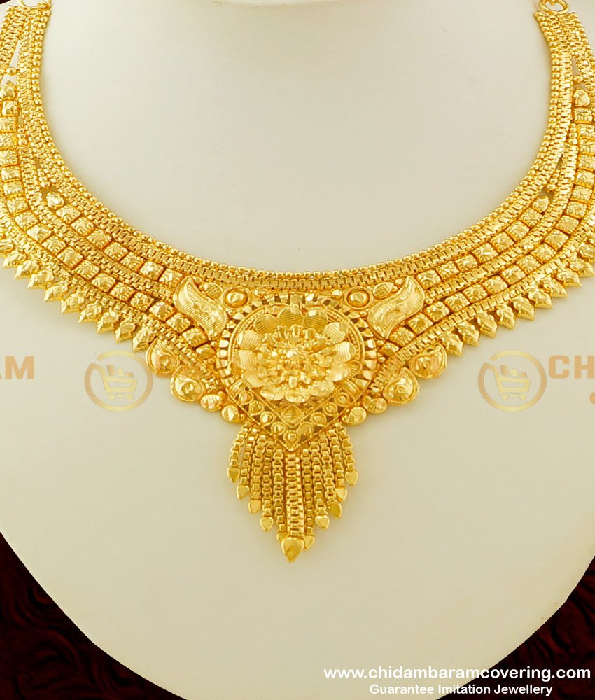NLC284 - Latest Gold Design Necklace Micro Gold Plated Jewellery Online