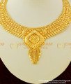 NLC285 - Micro Gold Plated Classic Look Flower Design Necklace For Bride