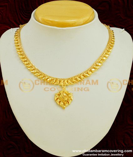 NLC356 - Traditional Simple Design 2 Gram Gold Plated Necklace for Girls
