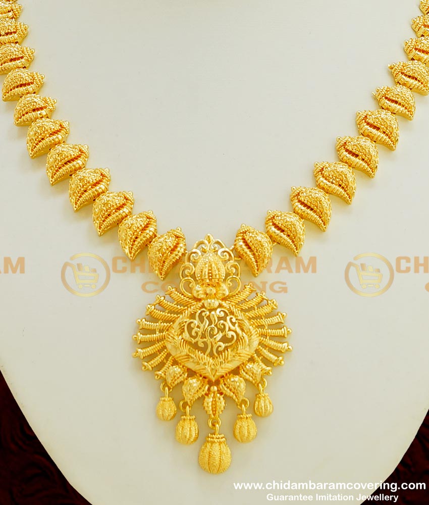 NLC369 - Unique Gold Plated Sangu Design Necklace Buy Imitation Jewellery 