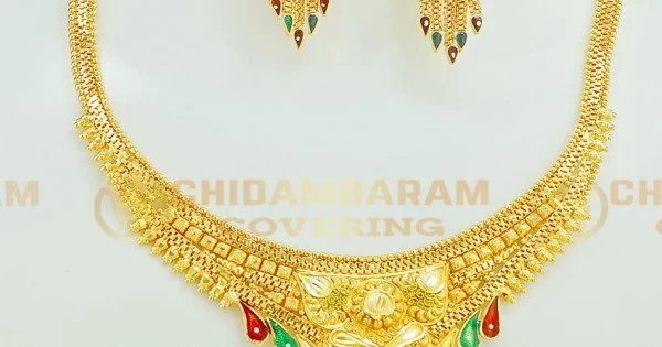 Buy Traditional Lakshmi Design Ruby Stone Marriage Bridal Gold Necklace  Design