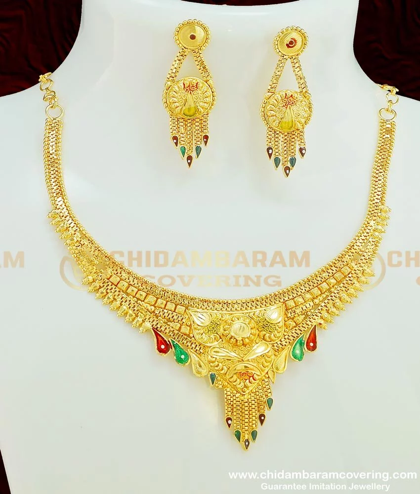 Buy Marriage Bridal Gold Necklace Design Gold Forming Necklace ...