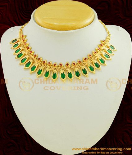 NLC420 - Attractive Real Gold Design Kerala Nagapadam Mala Necklace Design Indian Bridal Jewellery for Wedding