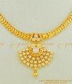 NLC428 - Latest Model Ad White Stone Dollar Attigai Necklace Handmade South Indian Imitation Jewellery