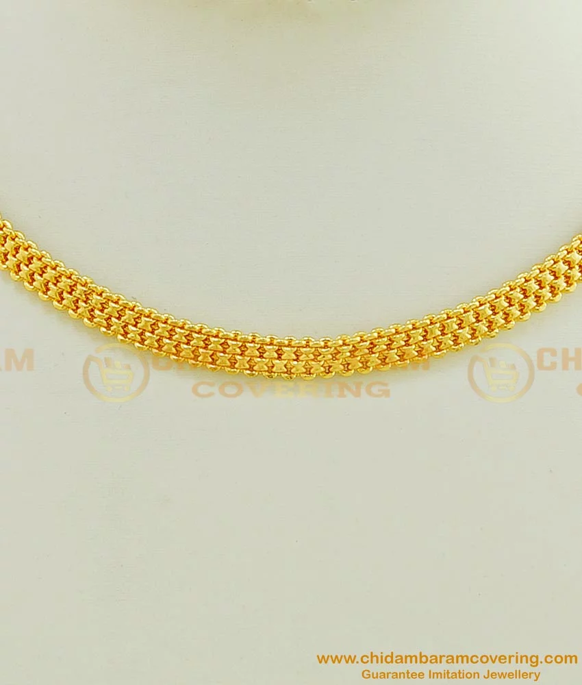 Dillard's Textured Metal Square Link Short Chain Necklace | Dillard's