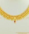 NLC456 - Elegant Kerala Style Party Wear Gold Plated Ruby Stone Short Necklace Design