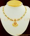 NLC465 - Attractive Gold Plated Multi Stone Traditional Impon Attigai Necklace Online