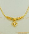 NLC486 - Gorgeous Look Stunning Gold Emerald Stone Simple Design Necklace