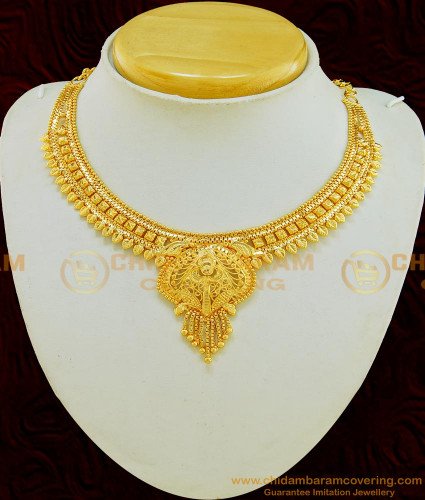 NLC564 - One Gram Gold Plated Gold Design Plain Necklace for Wedding 